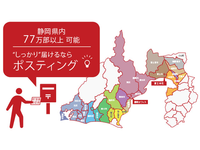 静岡県内のポスティング一括手配のイメージ画像