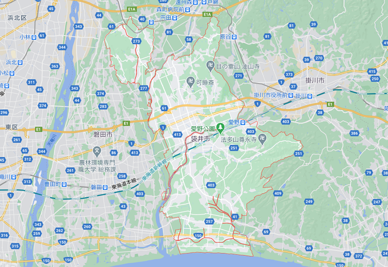 袋井市のポスティング･チラシ配布エリア