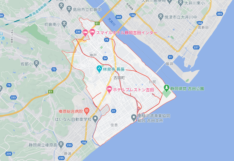榛原郡吉田町のポスティング･チラシ配布エリア