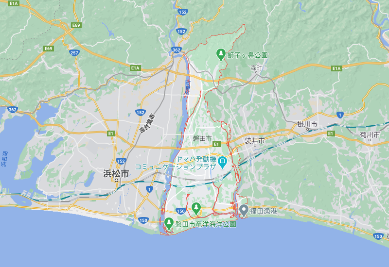 磐田市のポスティング･チラシ配布エリア