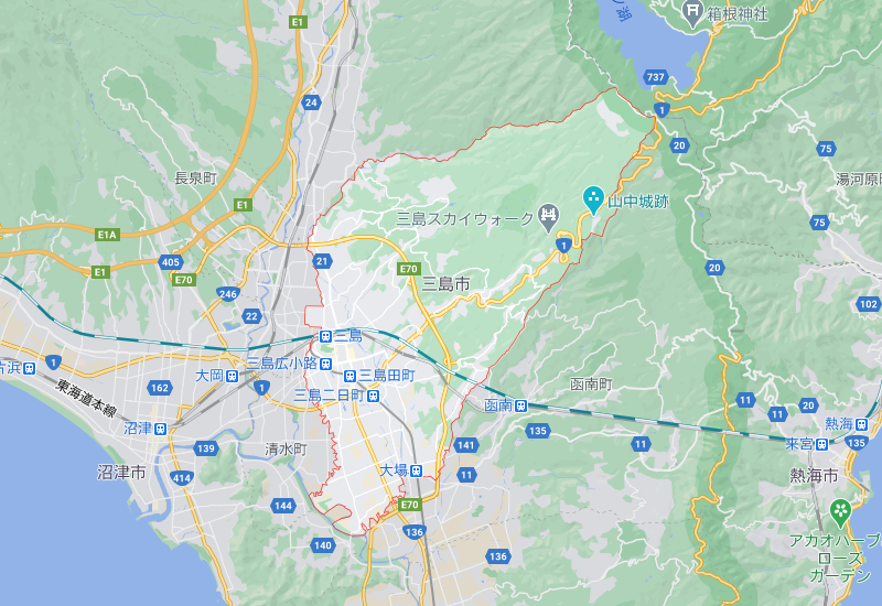 三島市のポスティング･チラシ配布エリア