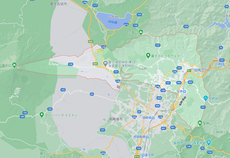 駿東郡小山町のポスティング･チラシ配布エリア