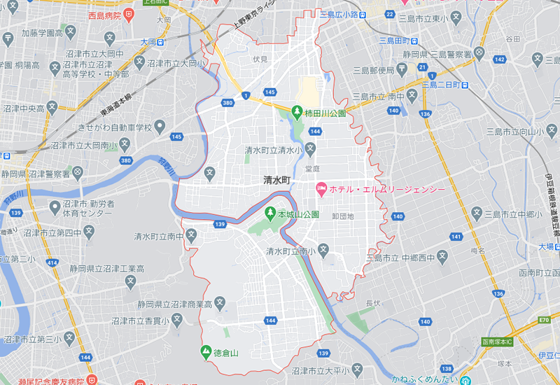駿東郡清水町のポスティング･チラシ配布エリア
