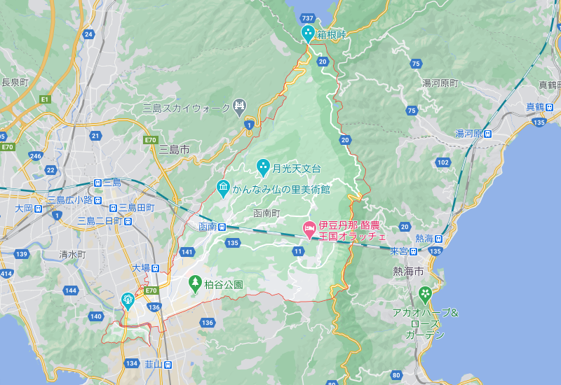 田方郡函南町のポスティング･チラシ配布エリア